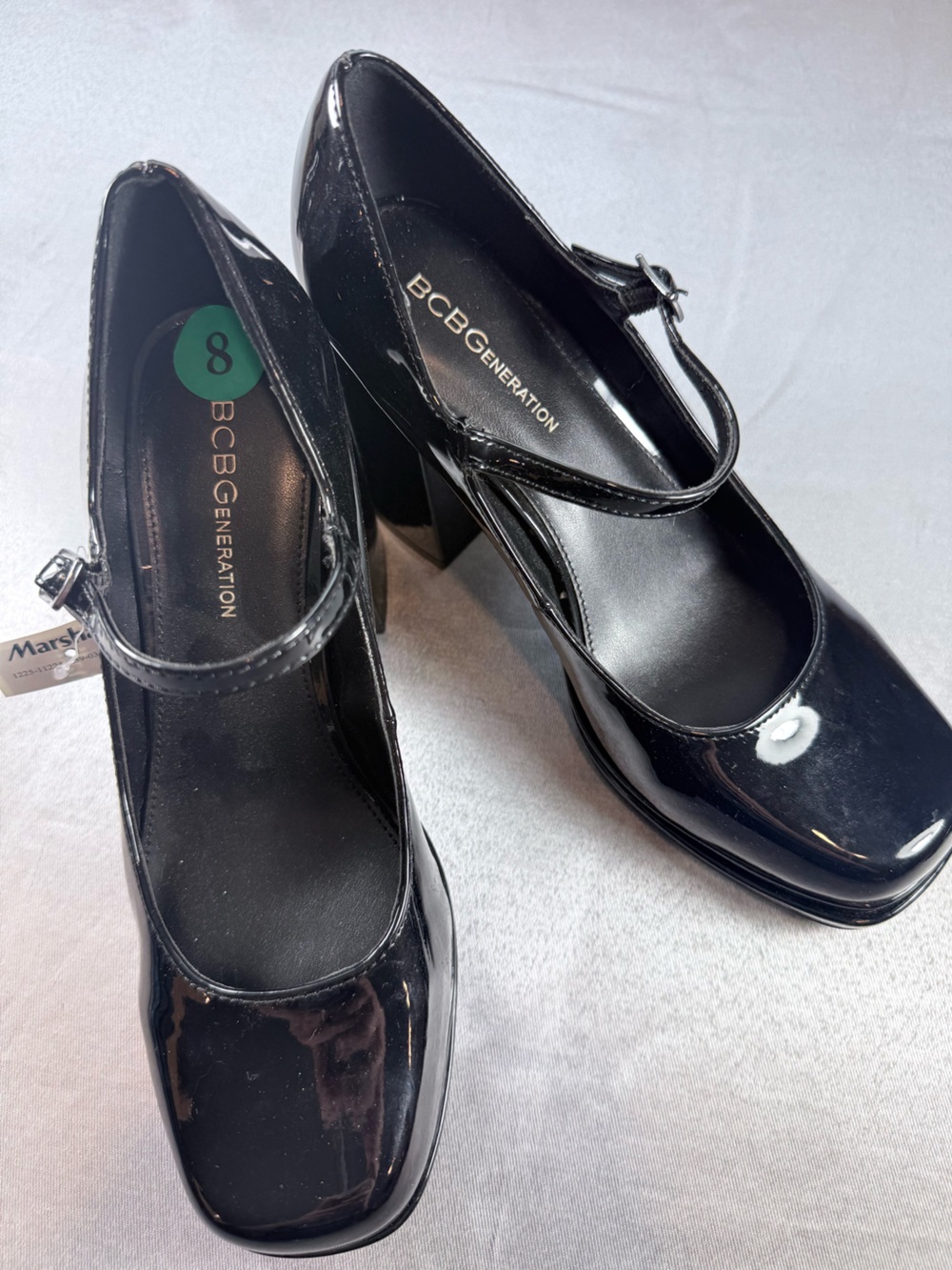 BCBGeneration Black Patent Platform Pumps